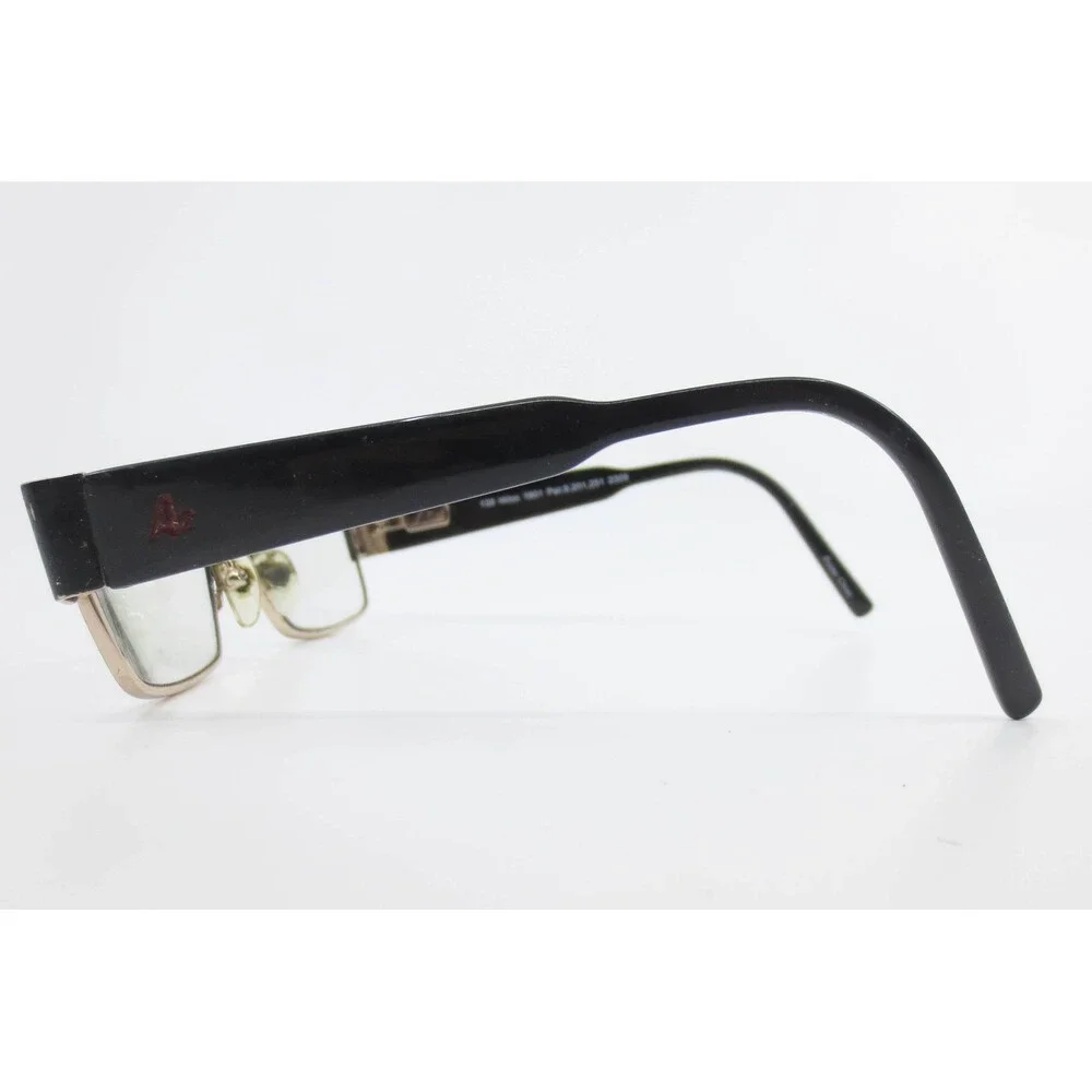 A2 Hilco 1601 Black Silver Rectangular Eyeglasses Frames 54-17-135 A2-555 BLCK